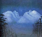 Harald Sohlberg Vinternatt i fjellene USA oil painting artist
